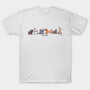 Six Pack of Dogs Cartoon Dog T-Shirt